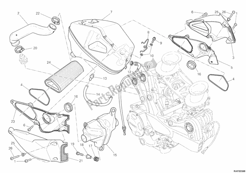 Todas as partes de Ingestão do Ducati Streetfighter S USA 1100 2011